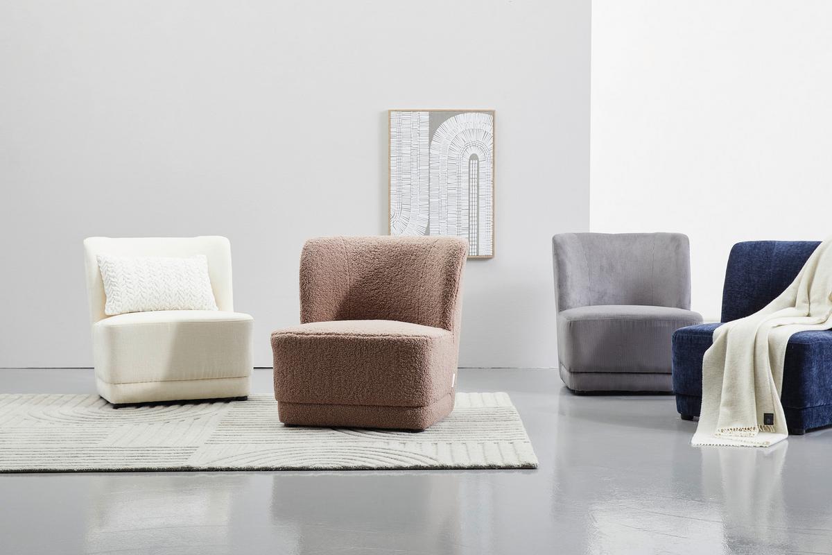 FOTEL POLSTER - taupe, Design, drewno/tkanina (64/71cm) - MID.YOU