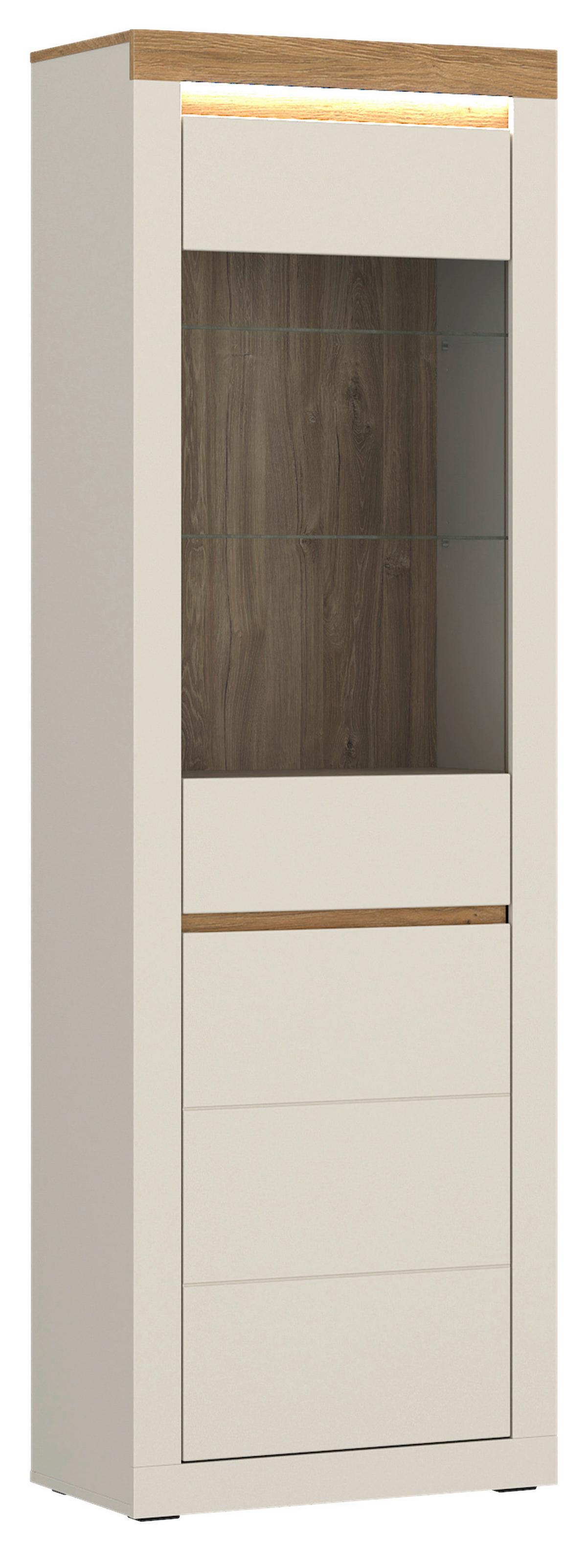 Vitrina Naxxar - kašmir/boje hrasta, Trend, staklo/drvni materijal (64,2/204,7/39,6cm) - Modern Living