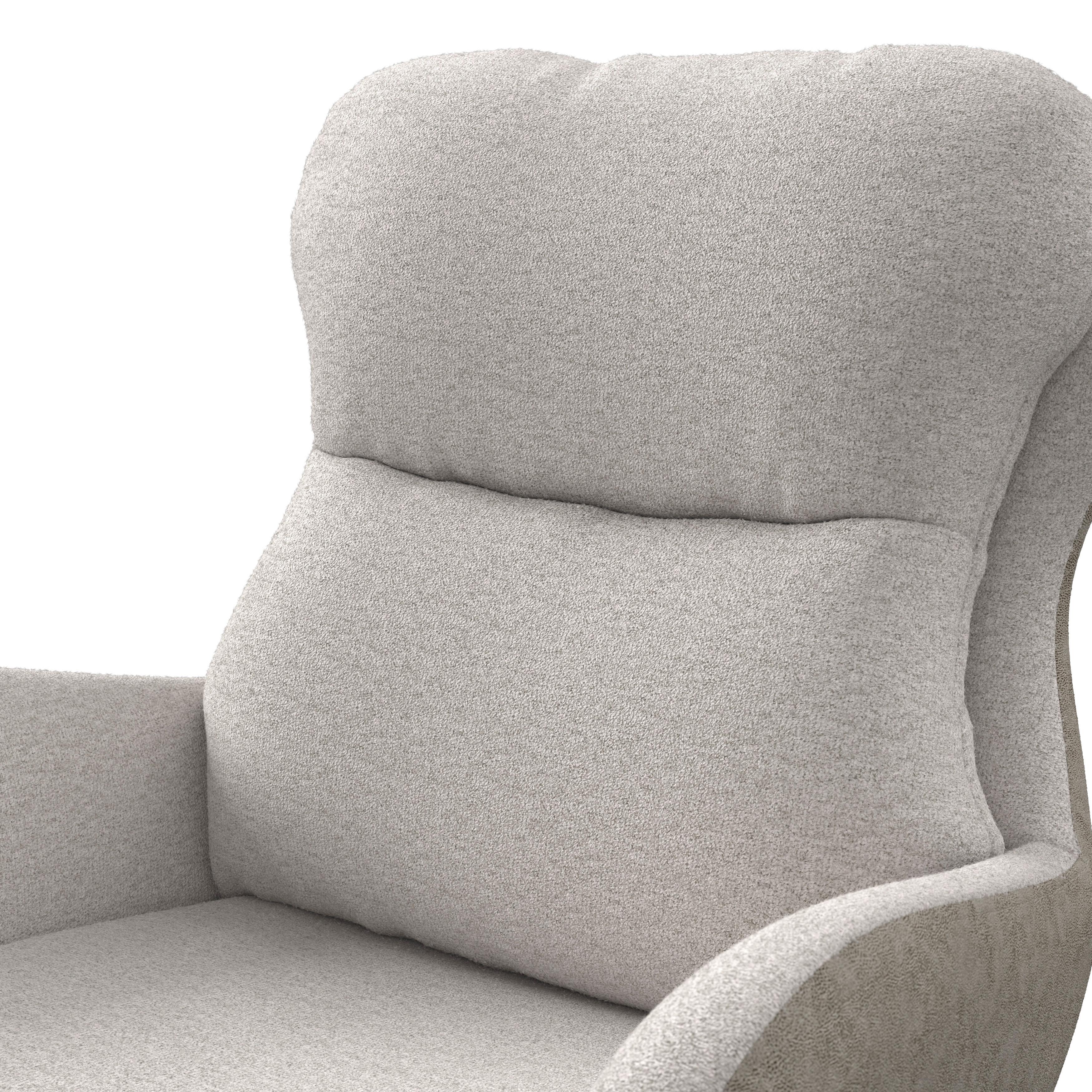 STOL MED ARMSTÖD NEELIA - greige/naturfärgad, Modern, metall/trä (59,5/93/69cm) - Bessagi Home