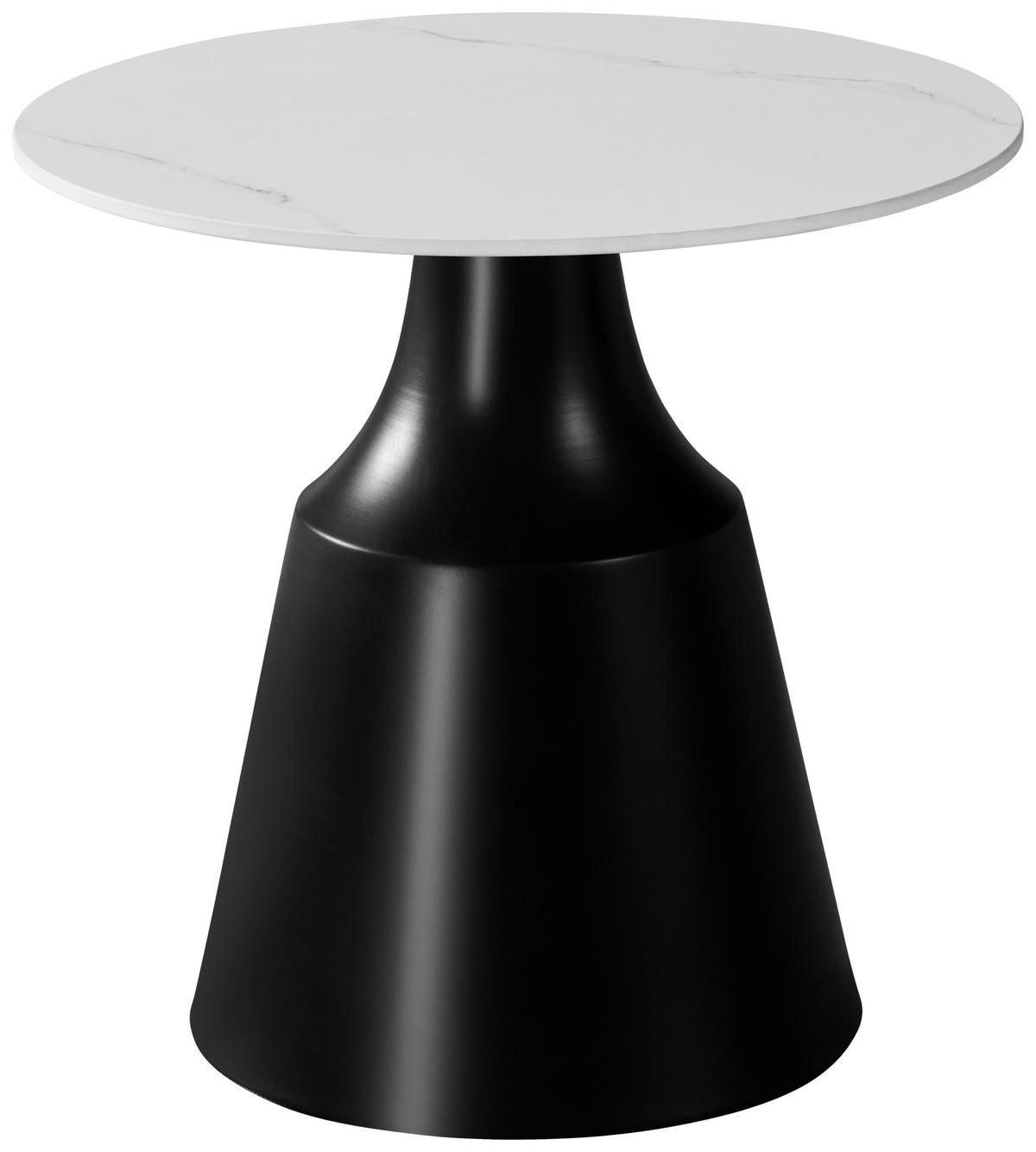 Măsuță de cafea NOAH - alb/negru, Modern, ceramică/metal (70/50/43/48cm) - Modern Living