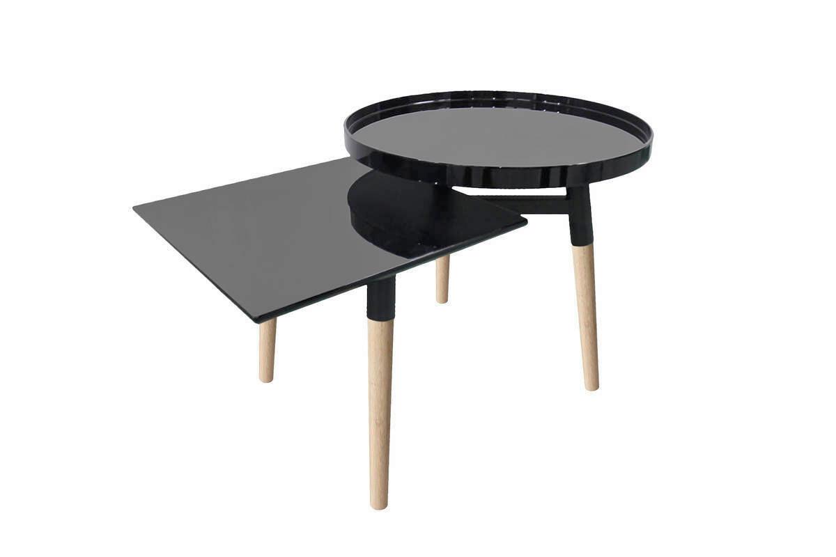 Beistelltisch 4lhnp - Schwarz/Braun, Basics, Holz/Holzwerkstoff (49,5/77/46cm) - Kayoom