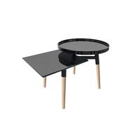 Beistelltisch 4lhnp - Schwarz/Braun, Basics, Holz/Holzwerkstoff (49,5/77/46cm) - Kayoom