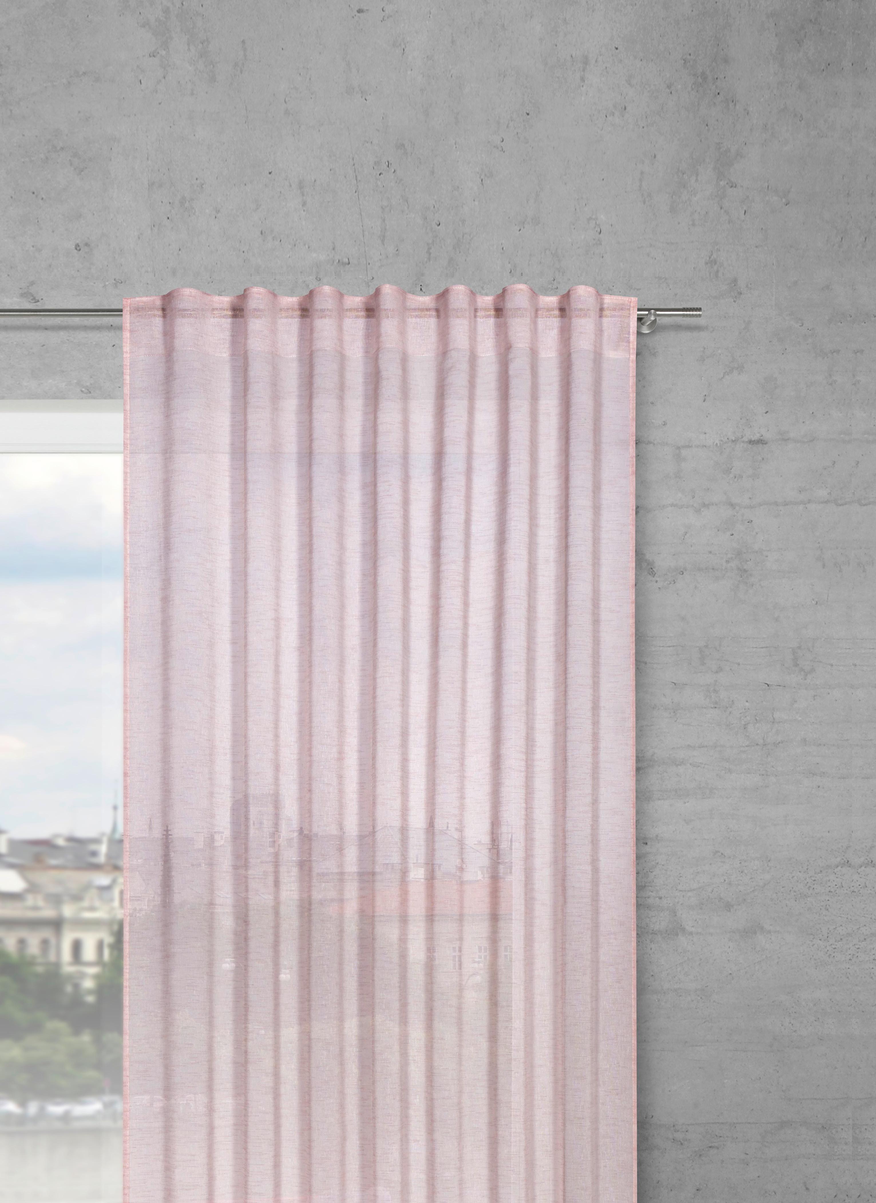 GARDINLÄNGD SIGRID -EXT- - rosa, Romantik / Lanthus, textil (140/245cm) - Premium Living