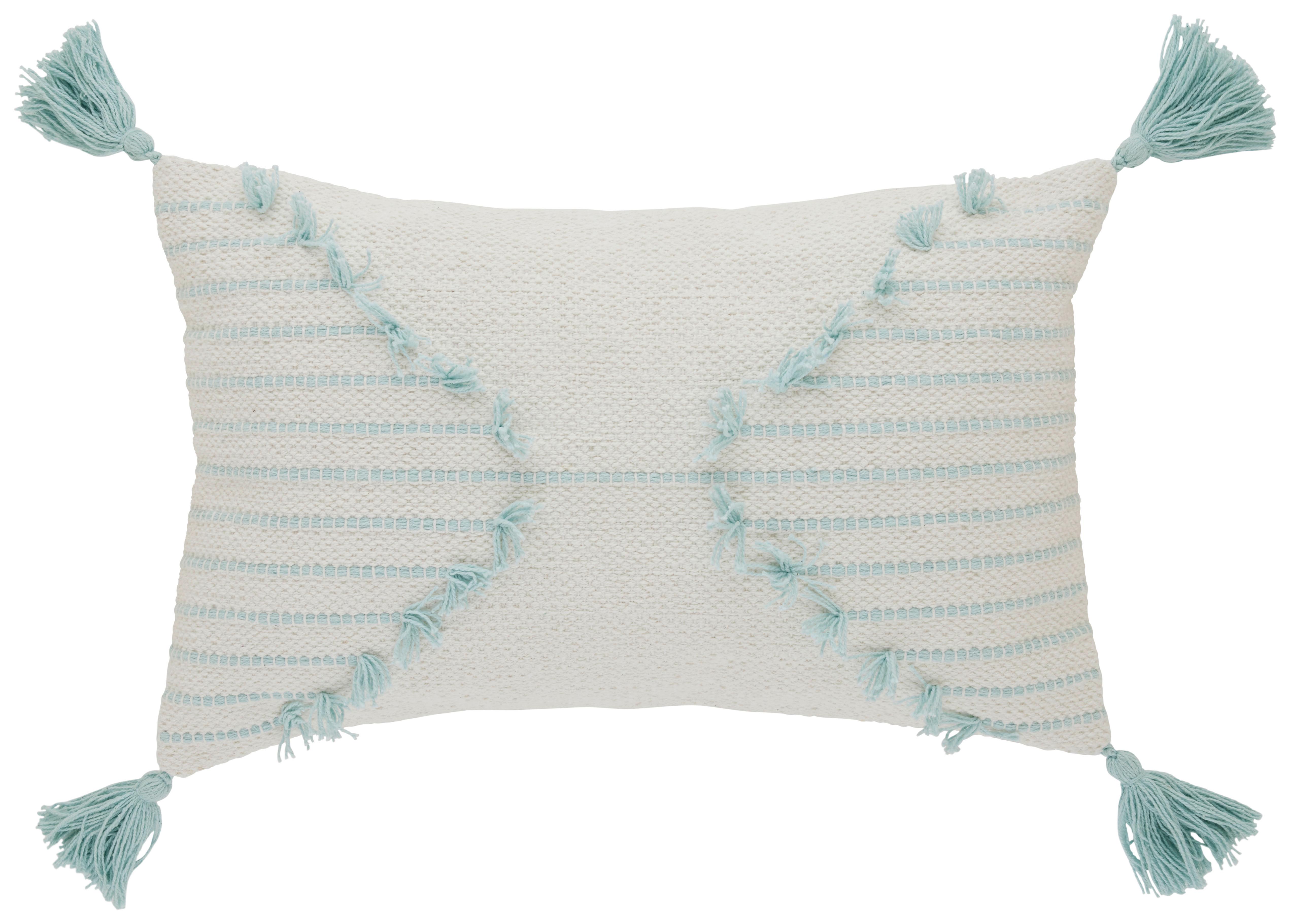 Okrasna Blazina Elena - modra/bela, Trendi, tekstil (30/50cm) - Premium Living