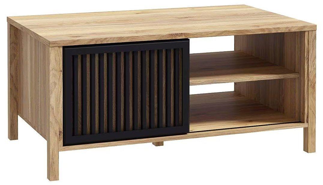 Măsuță de cafea JYTANA - culoare lemn stejar/negru, Modern, material pe bază de lemn (105,5/49,9/65,2cm) - Premium Living