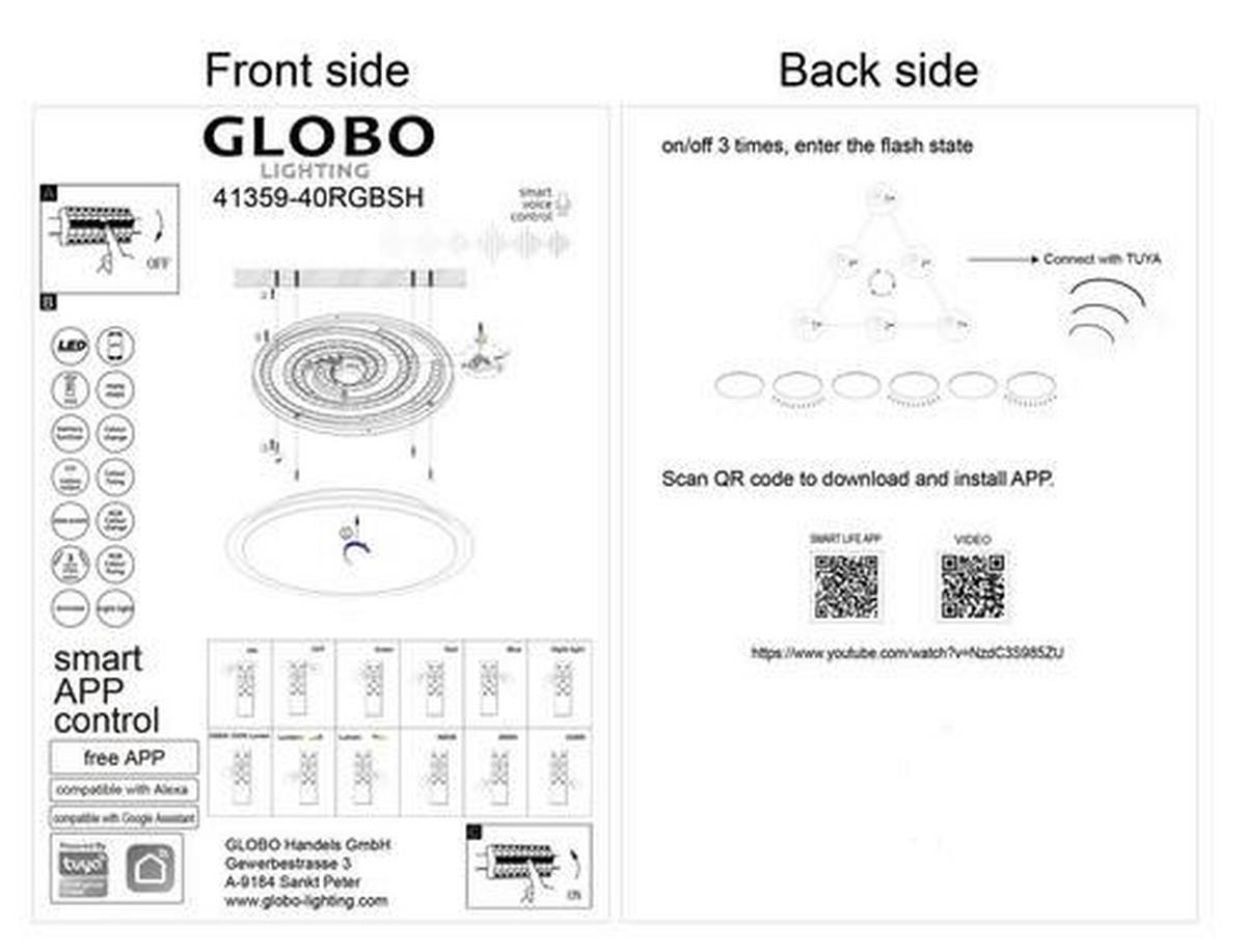 Stropna Led-svetilka Xaver, S Sijalko - Basics, kovina/umetna masa (56/8,5cm) - Globo