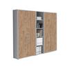 Aktenschrank Office Edition Sw Set 10 Grau/Eichefarben - Eichefarben/Grau, MODERN, Holzwerkstoff (212,9/185,6/33cm) - MID.YOU