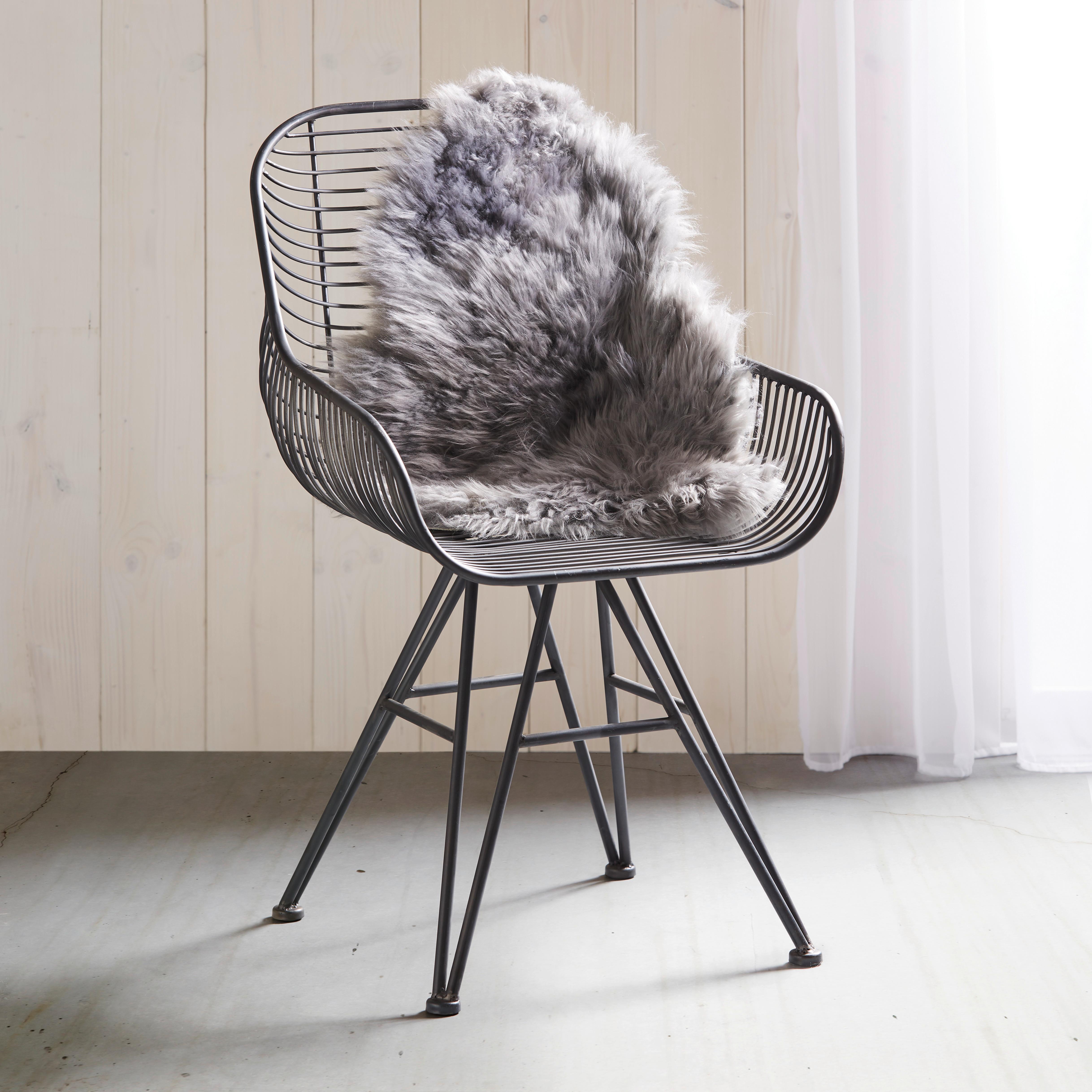 FÅRSKINN EMMA -AKT- - ljusgrå, textil (45/60cm) - Modern Living