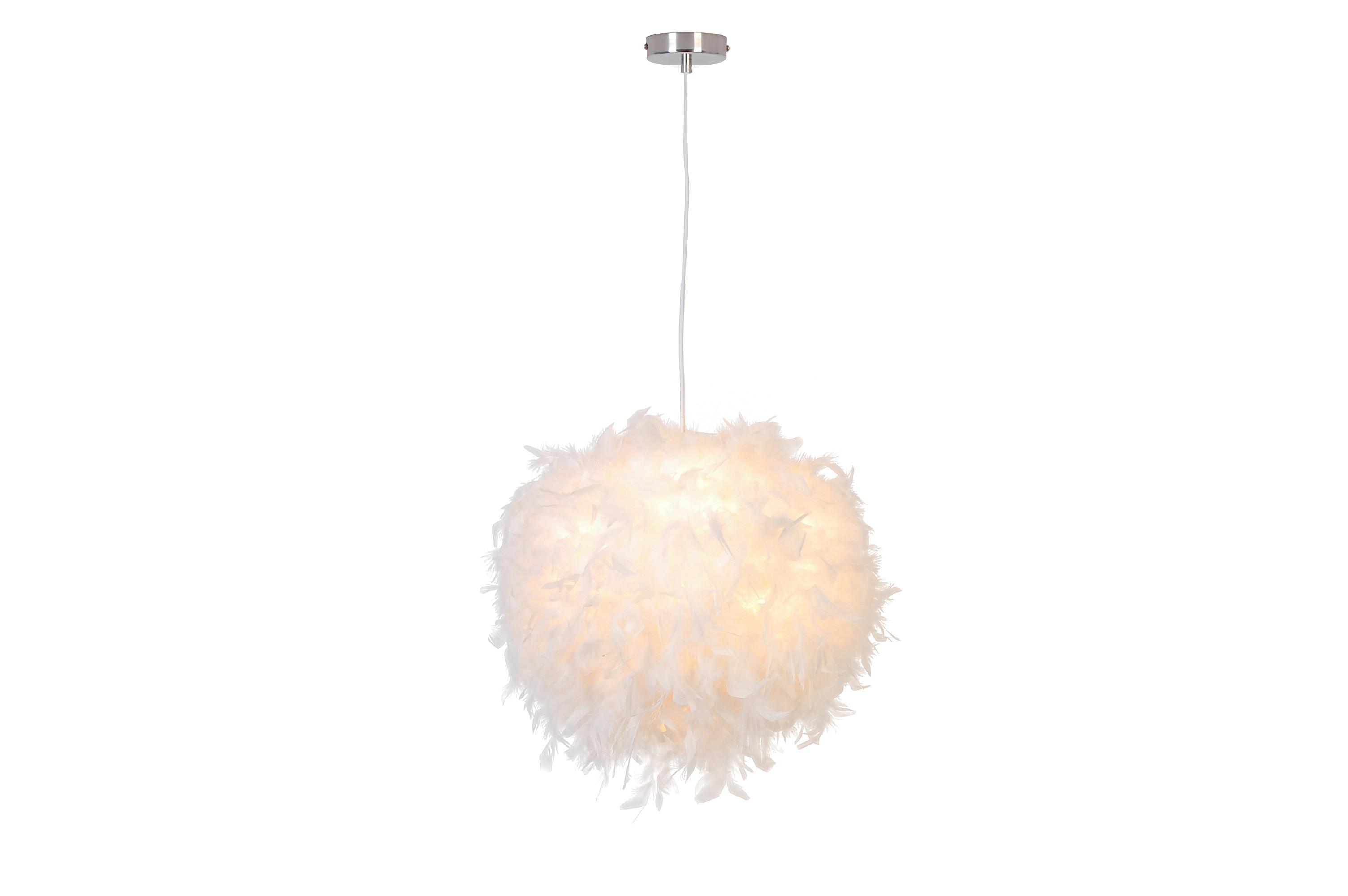 LAMPA WISZĄCA DREAMY - biały, Trend, tworzywo sztuczne/futro (45/145cm) - Novel