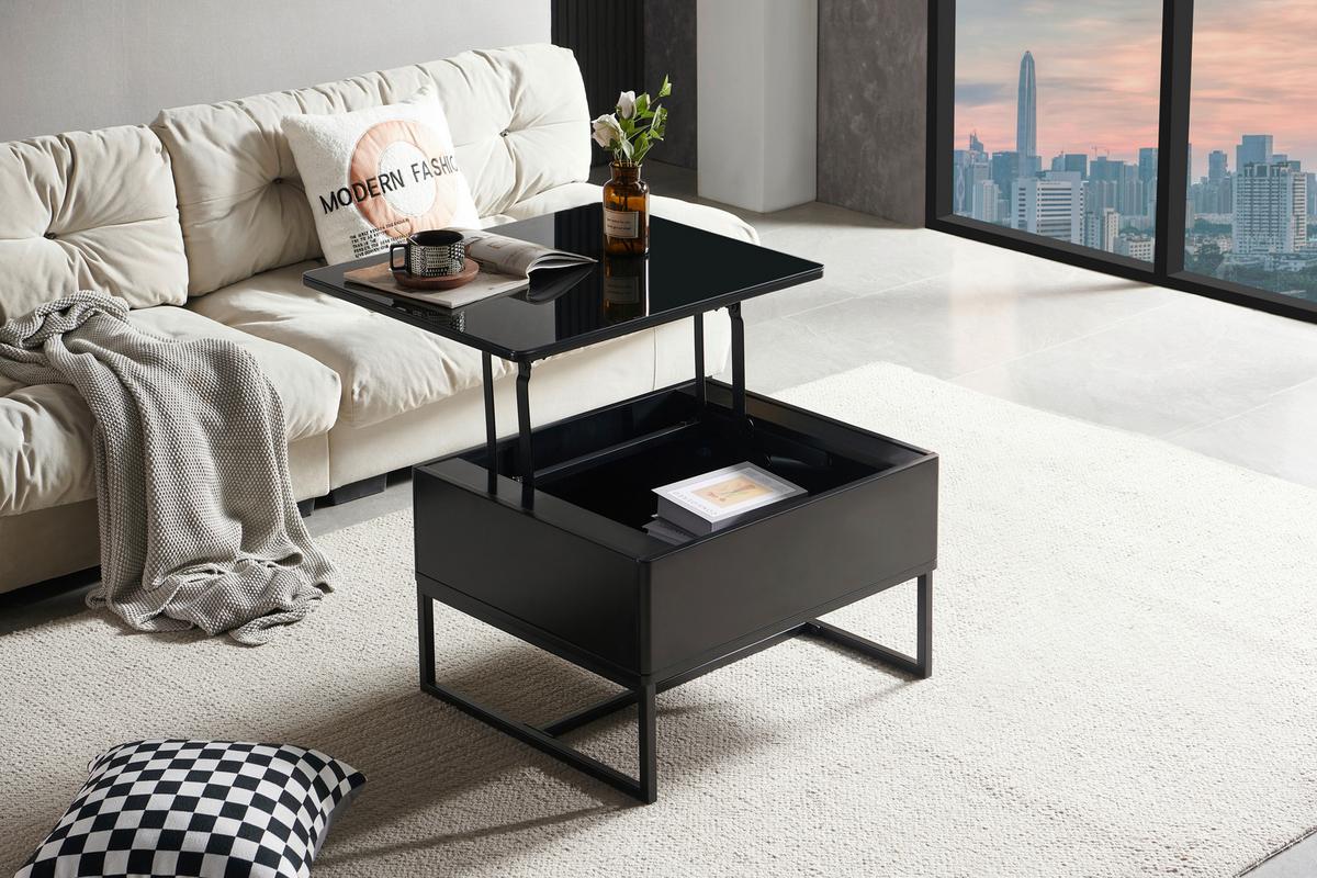 STOLIK KAWOWY WILNO - czarny, Design, metal (70/40,5-65,5/60cm) - Livetastic