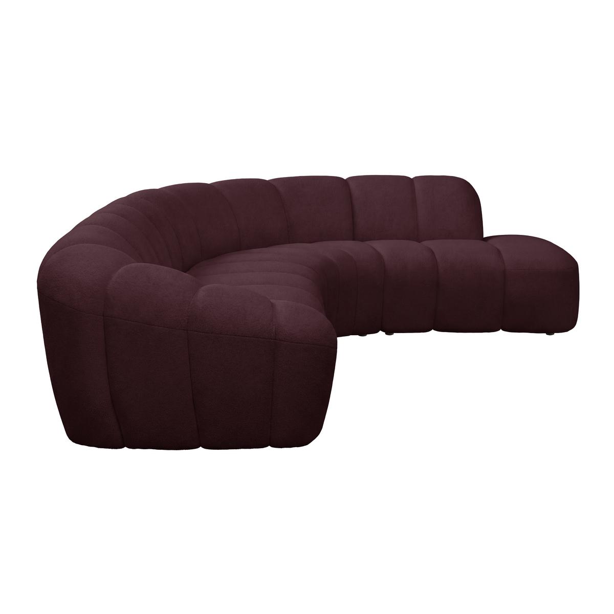 Megasofa Deseo Bordeaux - Bordeaux/Schwarz, MODERN, Kunststoff/Textil (310/250cm) - Mömax