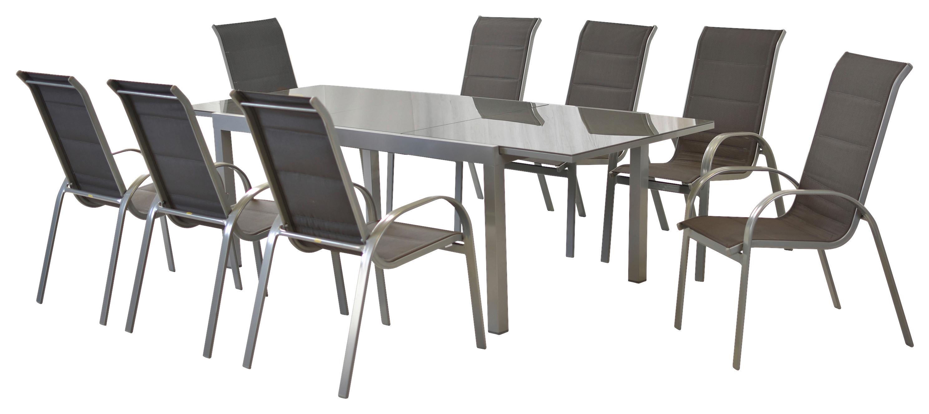 GARTENSET AMALFI DI LUSSO - Anthrazit/Silberfarben, MODERN, Textil/Metall - Gardenson