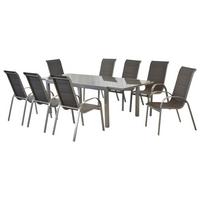 GARTENSET AMALFI DI LUSSO - Anthrazit/Silberfarben, MODERN, Textil/Metall - Gardenson