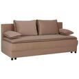 Schlafsofa mit Bettkasten - Hellbraun/Dunkelbraun, MODERN, Kunststoff/Textil (202/80/91cm) - PREMIUM LIVING
