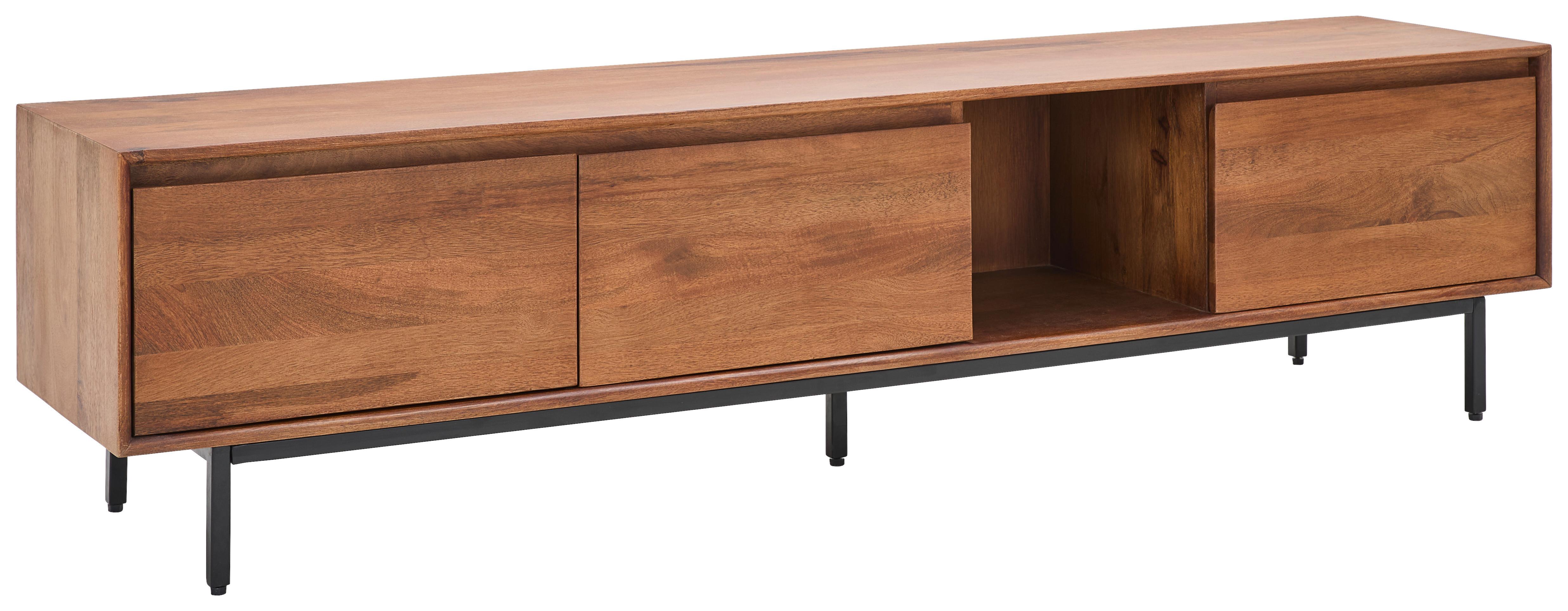 KOMODA NISKA KATJA - czarny/miodowy, Lifestyle, metal/drewno (180/45/40cm) - Livetastic