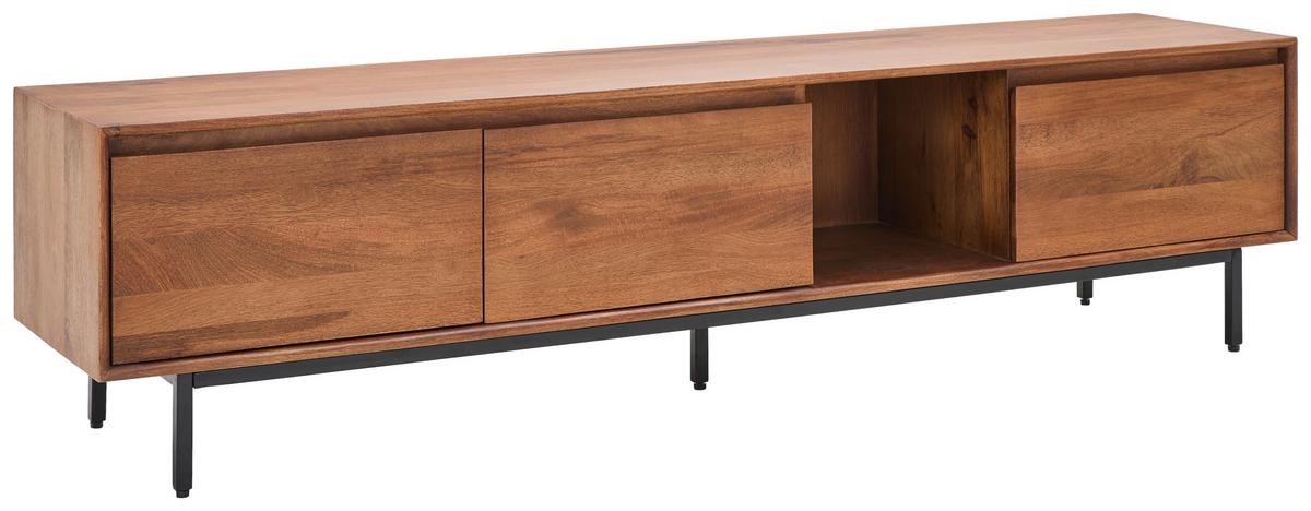 KOMODA NISKA KATJA - czarny/miodowy, Lifestyle, metal/drewno (180/45/40cm) - Livetastic