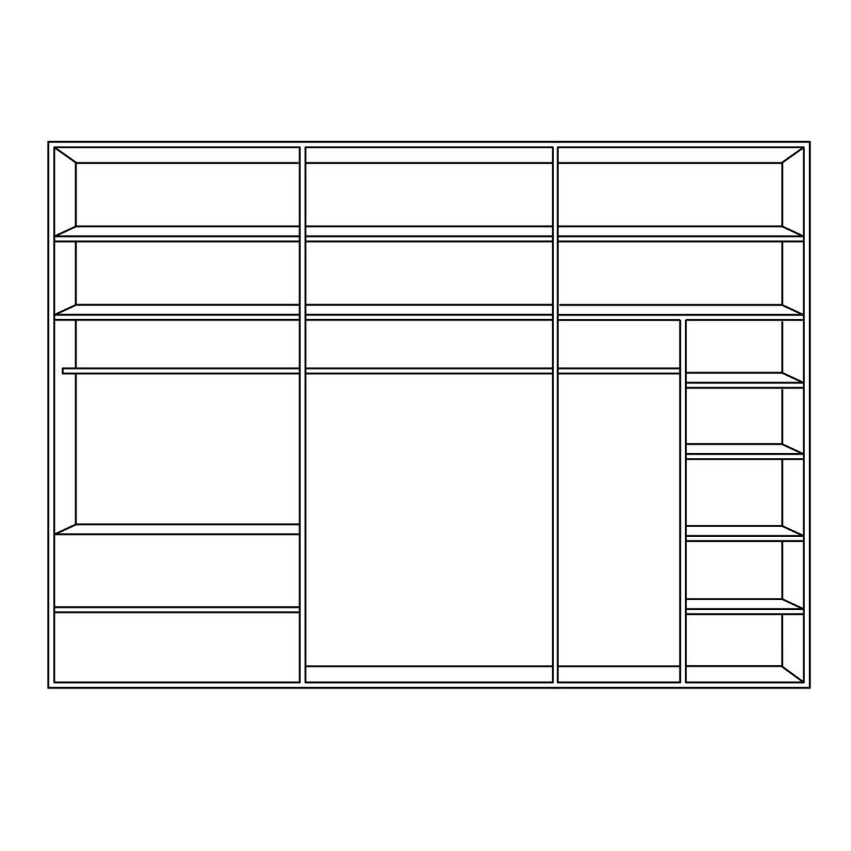 SZAFA PRZESUWNA/PODWIESZ.DRZWI PRIMO - biały/kolor aluminiowy, materiał drewnopochodny/metal (249/222/68cm) - Moderano