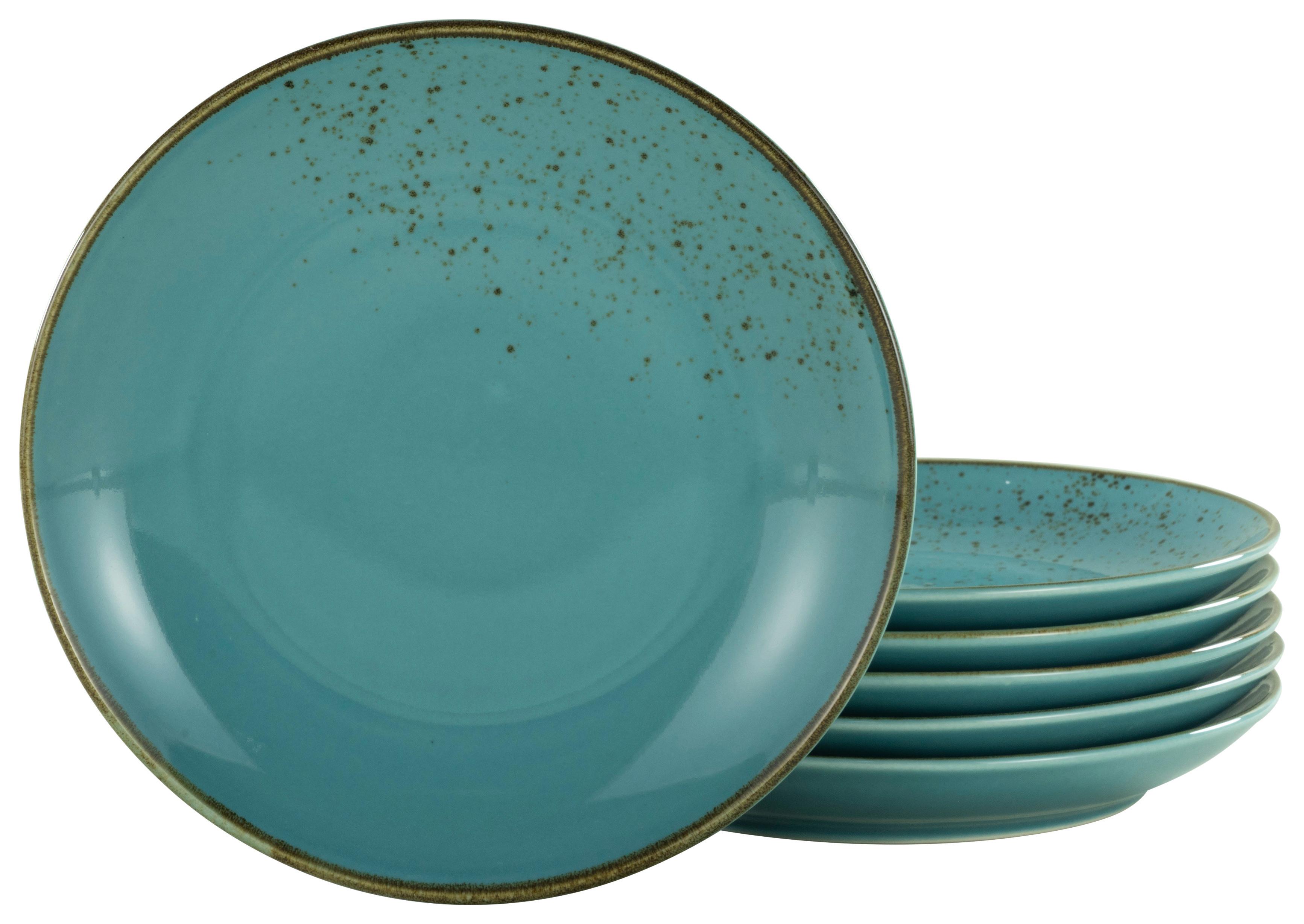 Set Krožnikov Water, 6-Delni - turkizna, Trend, keramika (27cm) - Creatable