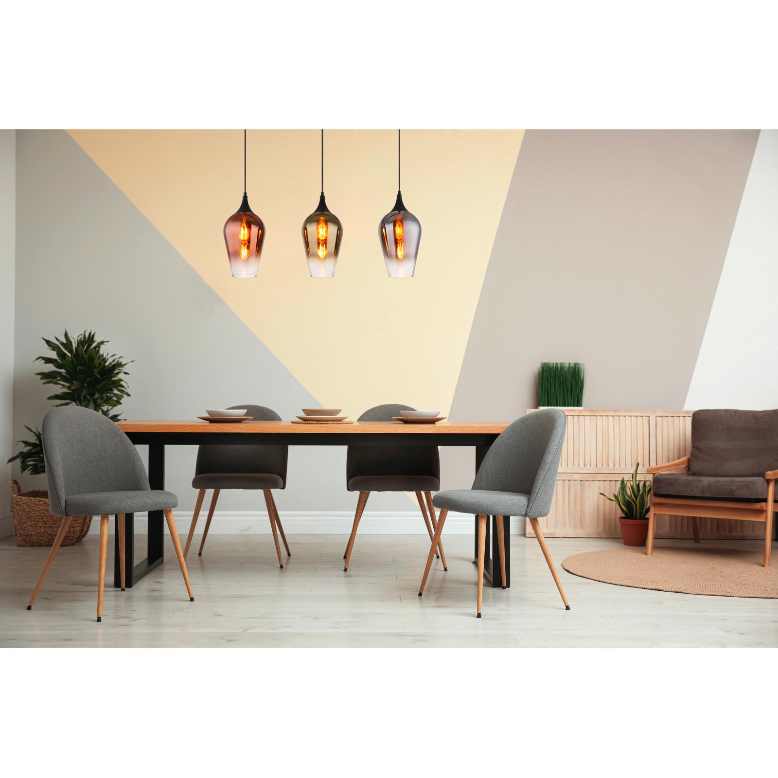 Hängeleuchte Lavus Kupferfarben max. 60 Watt - Chromfarben/Goldfarben, Design, Glas/Metall (83/18/120cm) - Globo