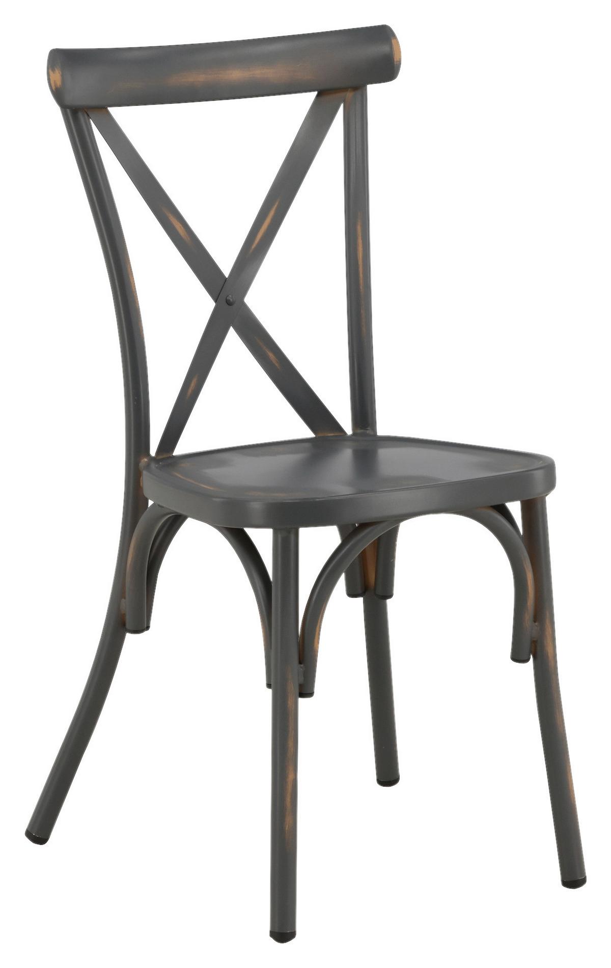 Gartenstuhl 2er-Set Tablas ca. 48x88x48 cm Schwarz - Schwarz, KONVENTIONELL, Metall (48/88/48cm) - Gardenson