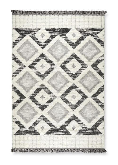 Dywan tkany SELMA 1, ok. 80x150 cm - biały/szary, Basics, tkanina (80/150cm) - Modern Living