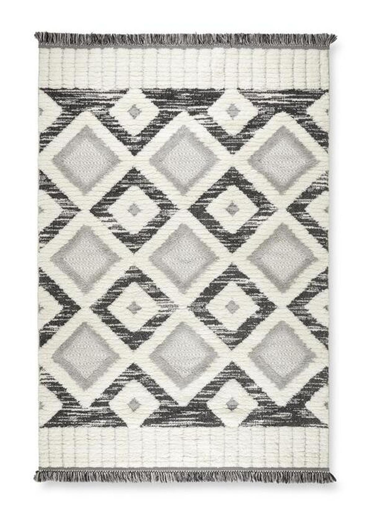 Covor țesut Selma 3 - alb/gri, Basics, textil (160/230cm) - Mömax