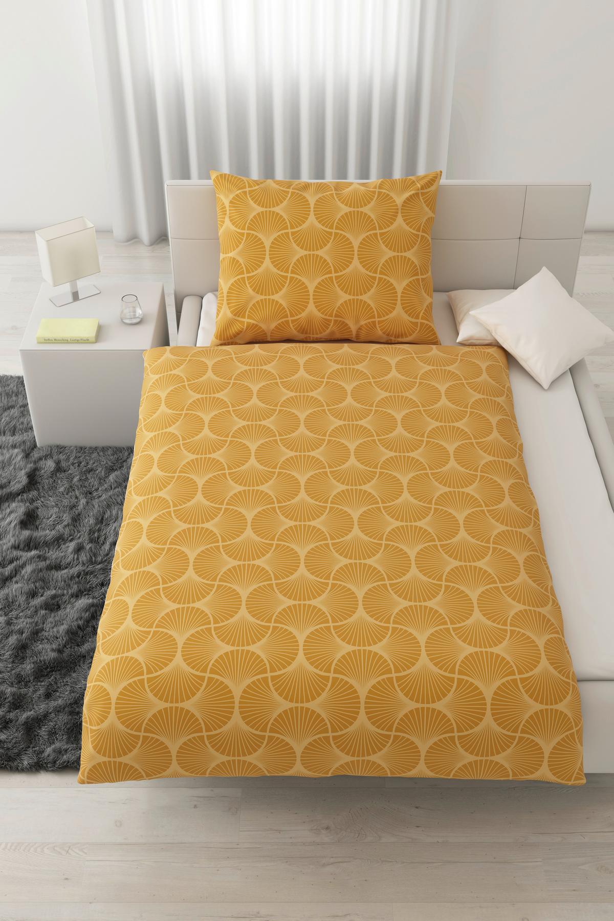 Ágyneműhuzat-garnitúra Finn Xl 140/220, 70/90c - sárga, Modern, textil (140/220cm) - Modern Living