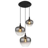 LAMPA WISZĄCA 15548-3H - czarny, Design, metal/szkło (48/120cm) - Globo