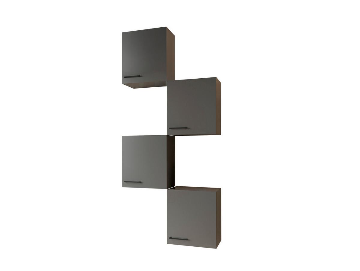 Küchenoberschrank Oliver Grau - Schwarz/Grau, Trend, Holzwerkstoff/Metall (50/56,1/34,6cm) - Respekta