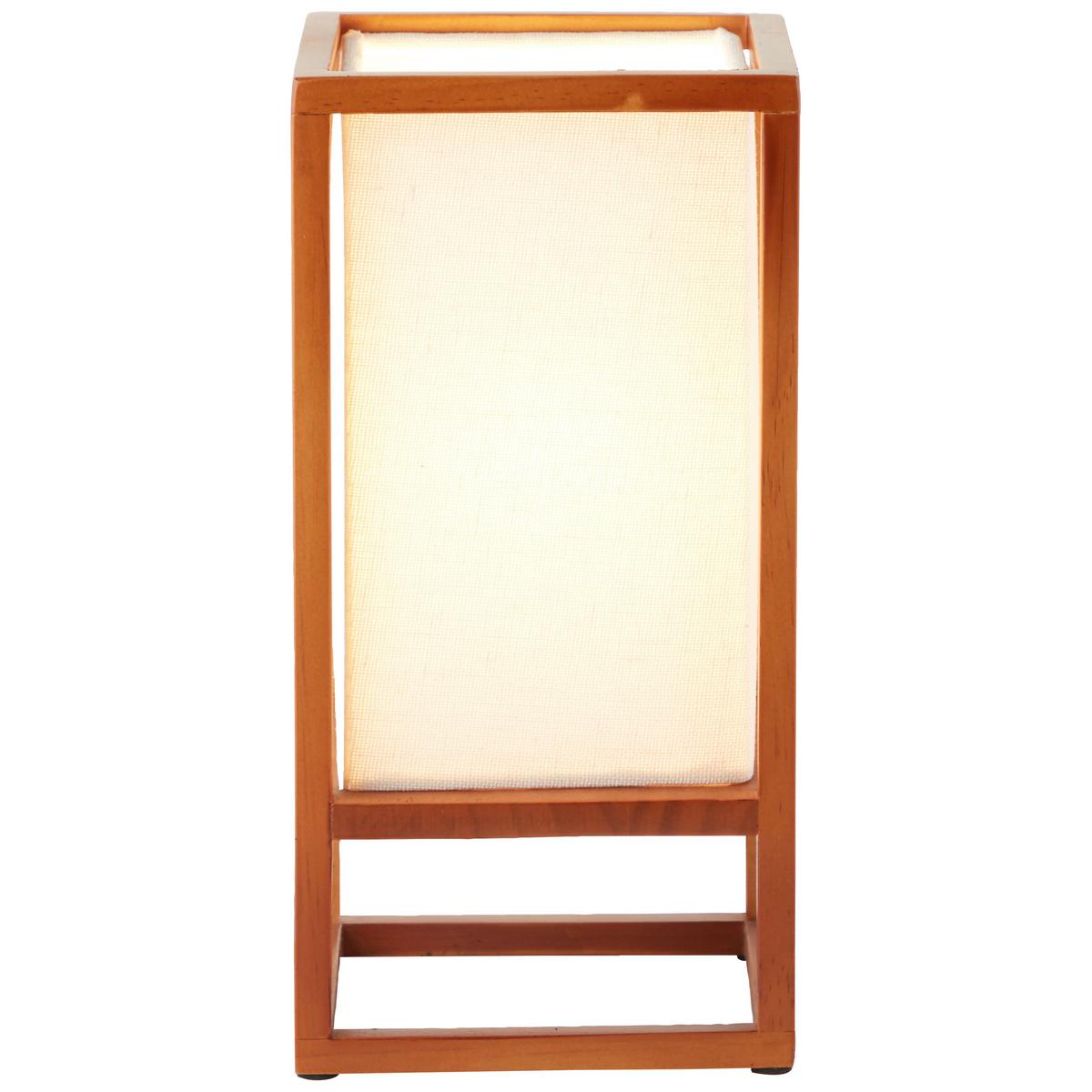 Tischleuchte Seaside in Naturfarben max. 40 Watt - Naturfarben/Weiß, Natur, Holz/Textil (25/12,5/12,5cm) - Brilliant