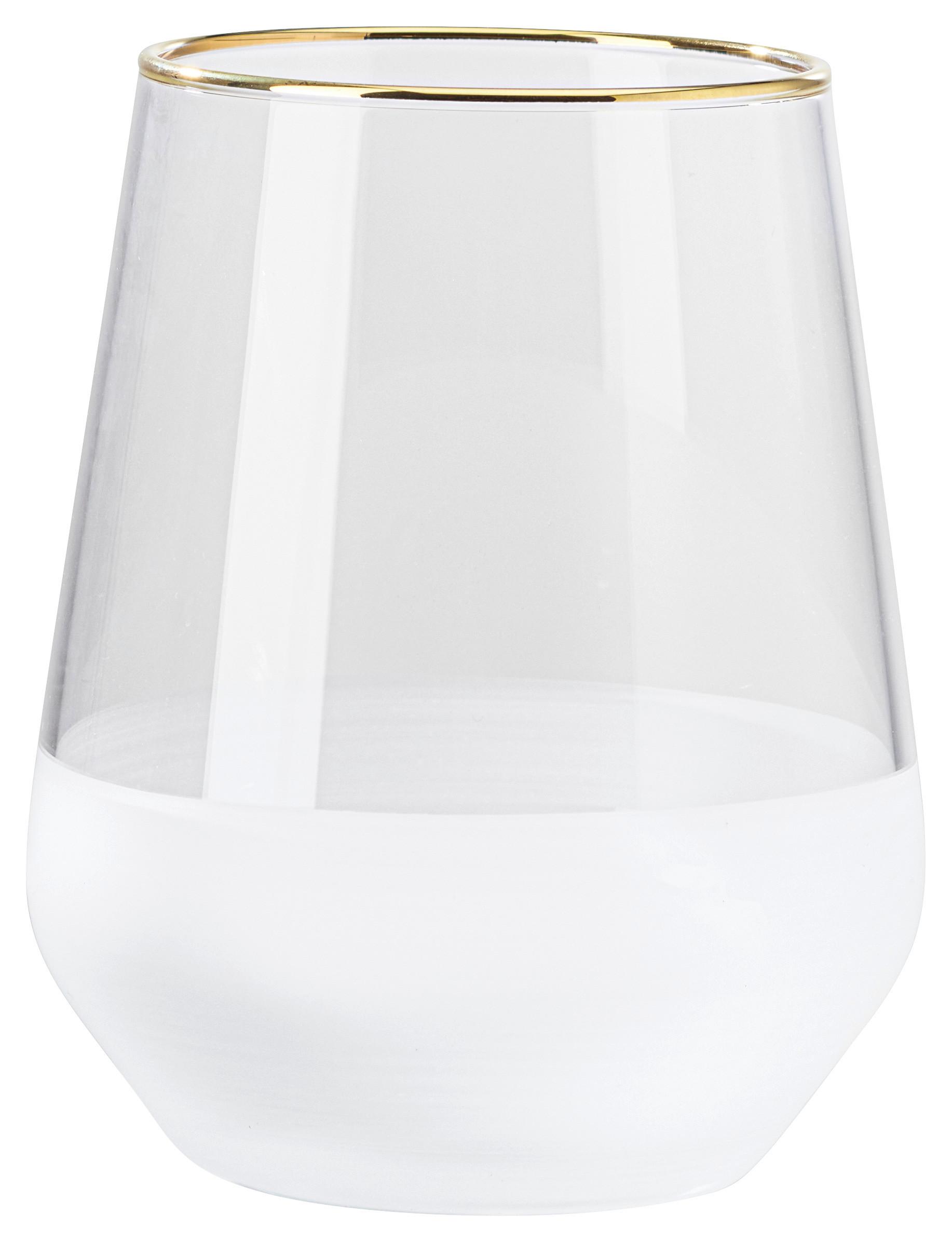 Pahar de băut Goldline - alb, Modern, sticlă (6,8/11cm) - Premium Living