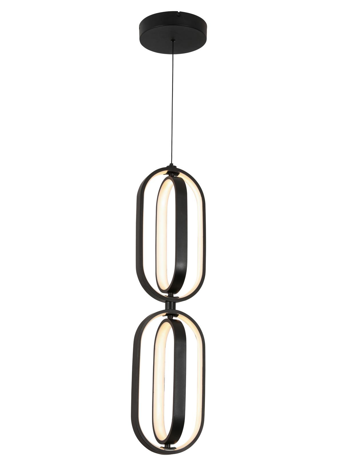 LAMPA WISZĄCA LED NIMA - czarny, Design, tworzywo sztuczne/metal (21/200cm) - Novel
