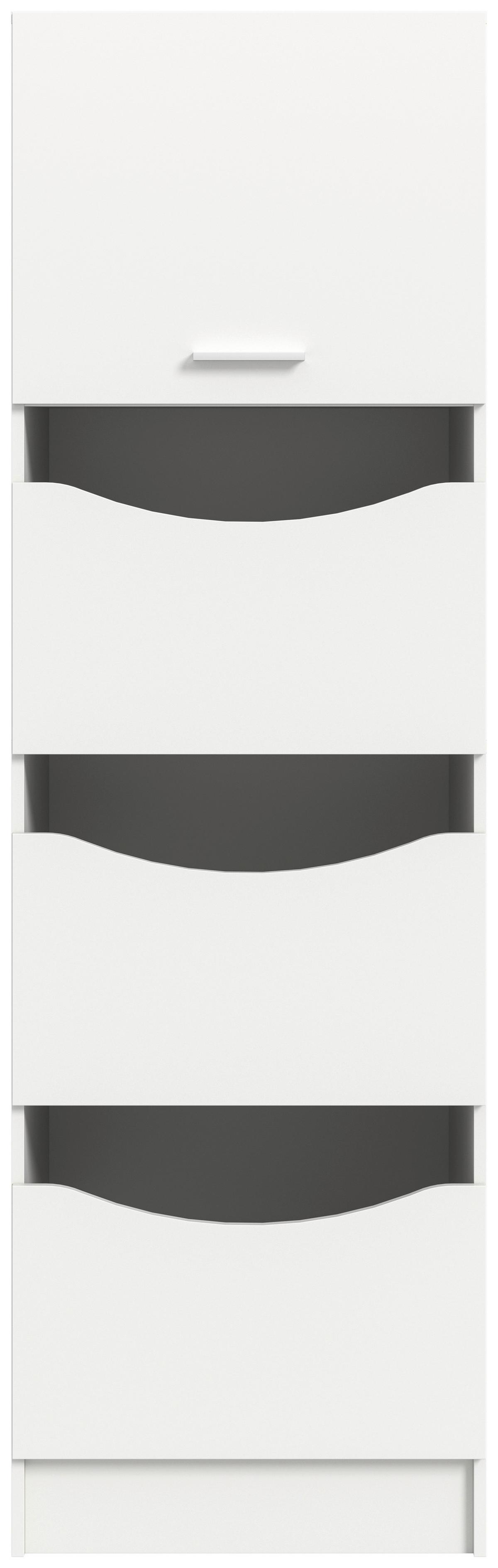 Hochschrank Free Weiß - Silberfarben/Weiß, Basics, Holzwerkstoff/Kunststoff (50/195/62cm) - MID.YOU