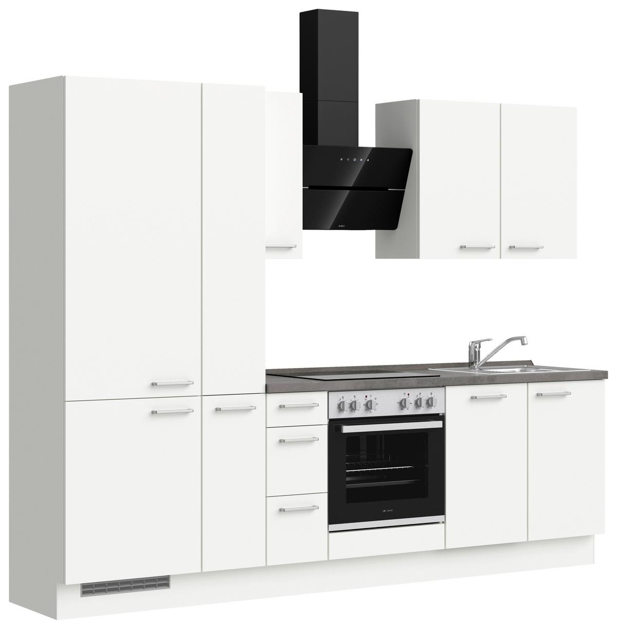 Küchenleerblock Touch High o. Geräte Weiß - Edelstahlfarben/Weiß, MODERN, Holzwerkstoff/Metall (270cm) - Nobilia