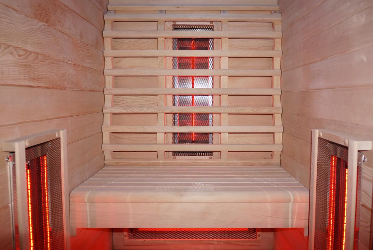 Infrarotkabine Ruby ca. 90,5x195x100cm - Naturfarben, Basics, Holz (90,5/195/100cm) - Sanotechnik