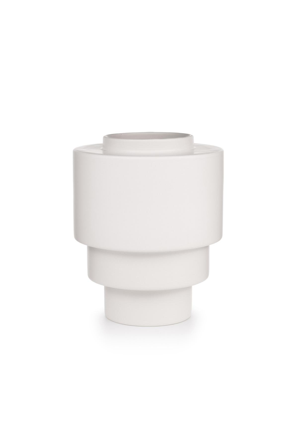 Vase Akka Weiß matt - Weiß, Basics, Keramik (16/19,5cm) - Markslöjd