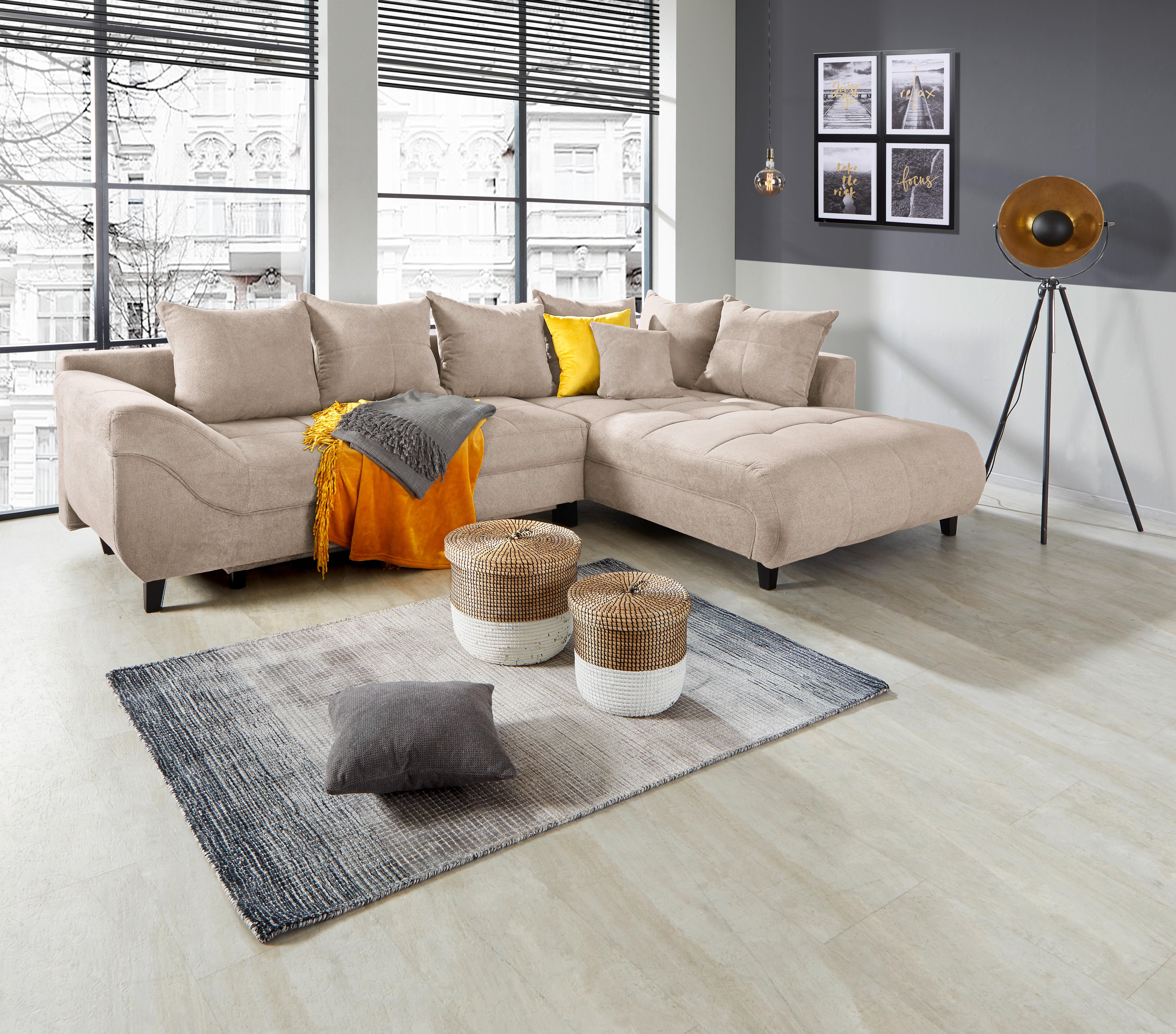 Kutna Garnitura Mendoza - siva/bež, Design, tekstil/drvo (309/197cm) - Modern Living