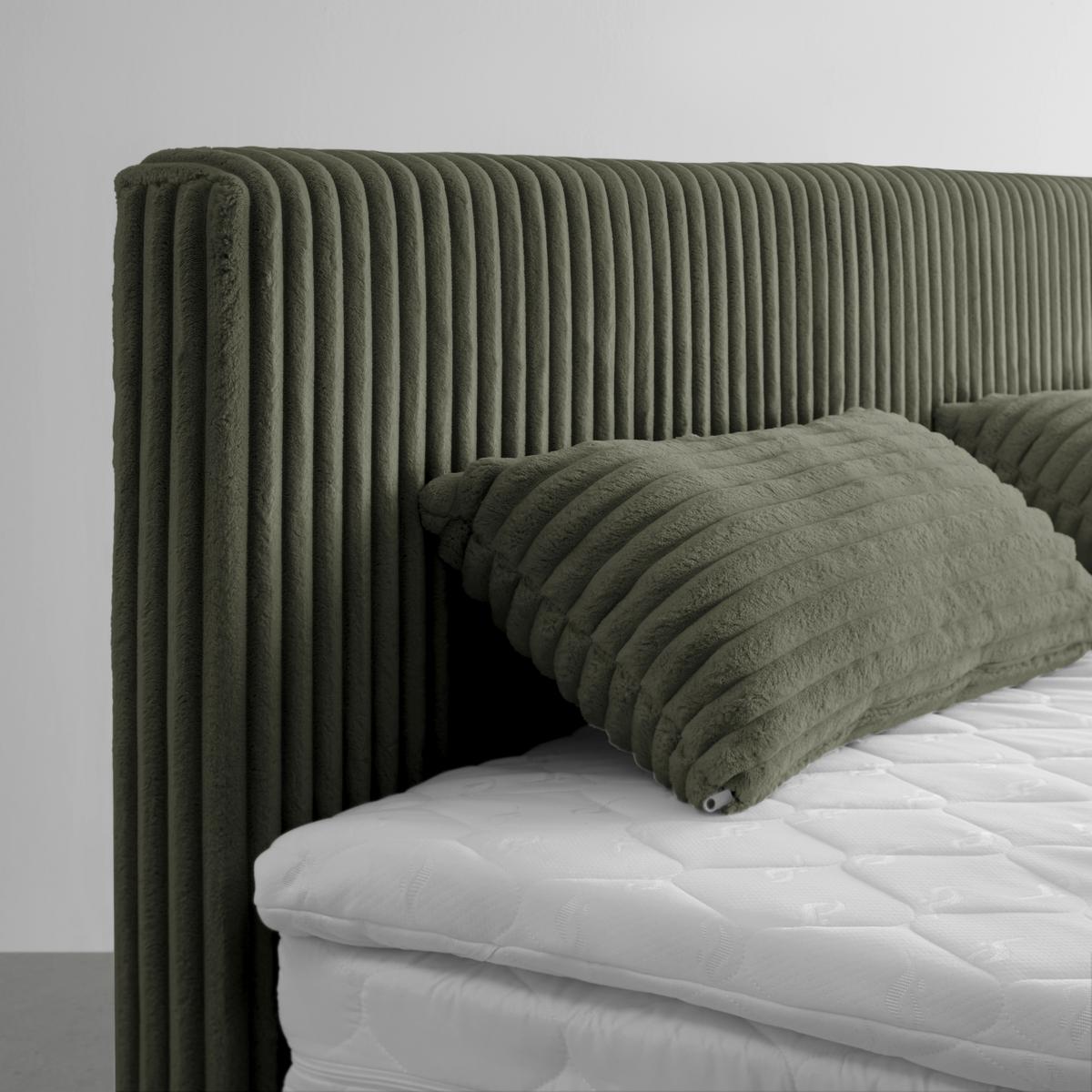 Boxspringbett Rossa in Olivgrün ca. 180x200cm - Schwarz/Olivgrün, KONVENTIONELL, Holzwerkstoff/Kunststoff (180/200cm) - Mömax