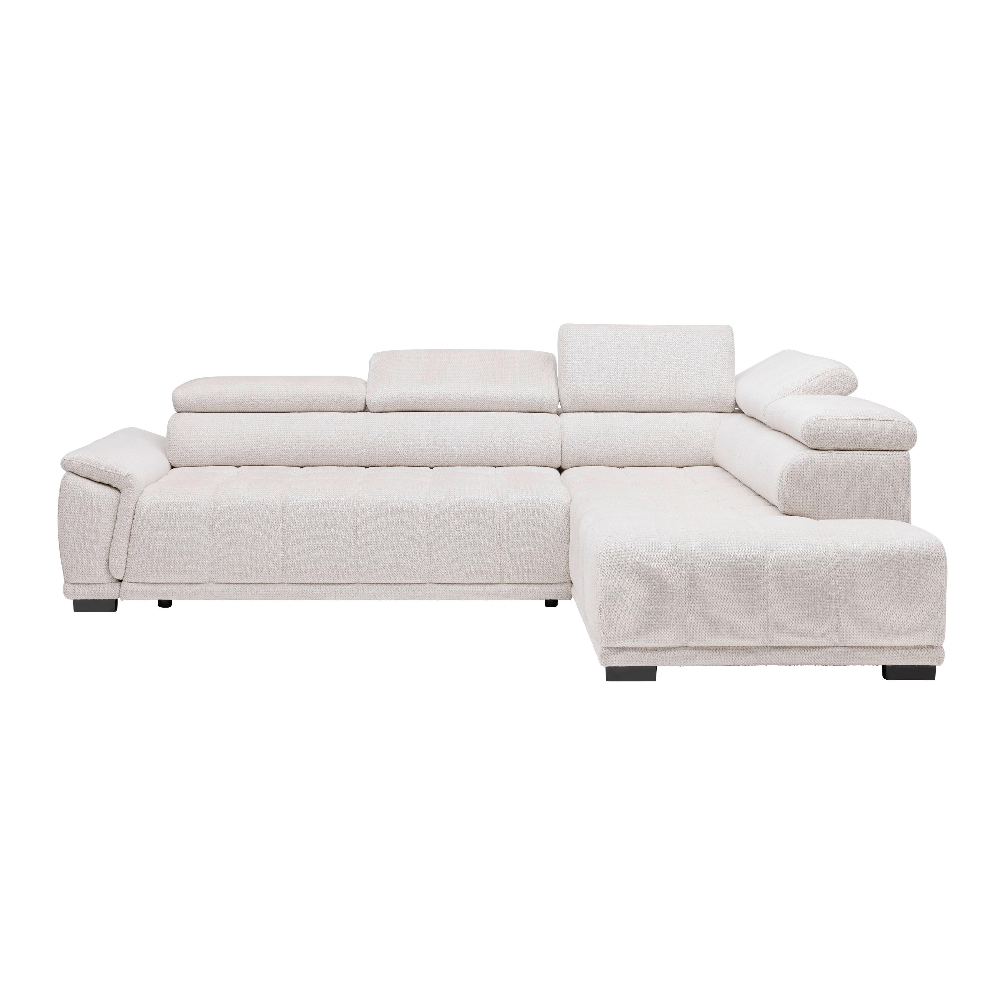 Ecksofa Gremio Rechts Grauweiß - Grauweiß/Schwarz, MODERN, Kunststoff/Textil (283/206cm) - Premium Living