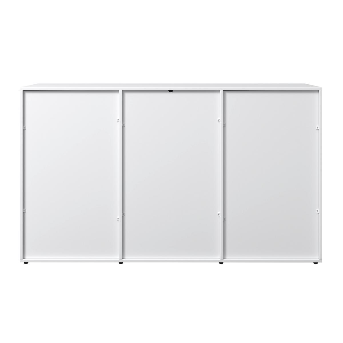 Sideboard Mick Weiß MDF - Schwarz/Braun, MODERN, Kunststoff/Textil (138/80/40cm) - Bessagi Home