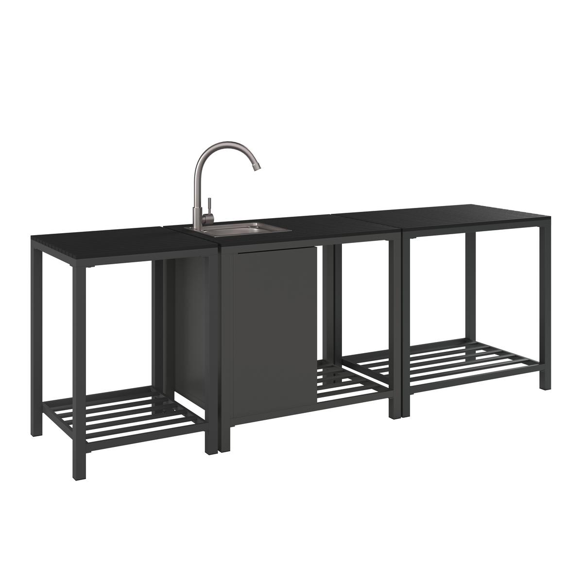 KUCHNIA ZEWNĘTRZNA MILAN - antracytowy, Modern, tworzywo sztuczne/metal (60/84/61,5cm) - Ambia Garden