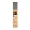 HOGE KAST FLOAT  -EXKLUSIV- - Eikenkleuren/Chroomkleuren, Modern, Houtcomposiet/Metaal (35/194/33cm) - Premium Living