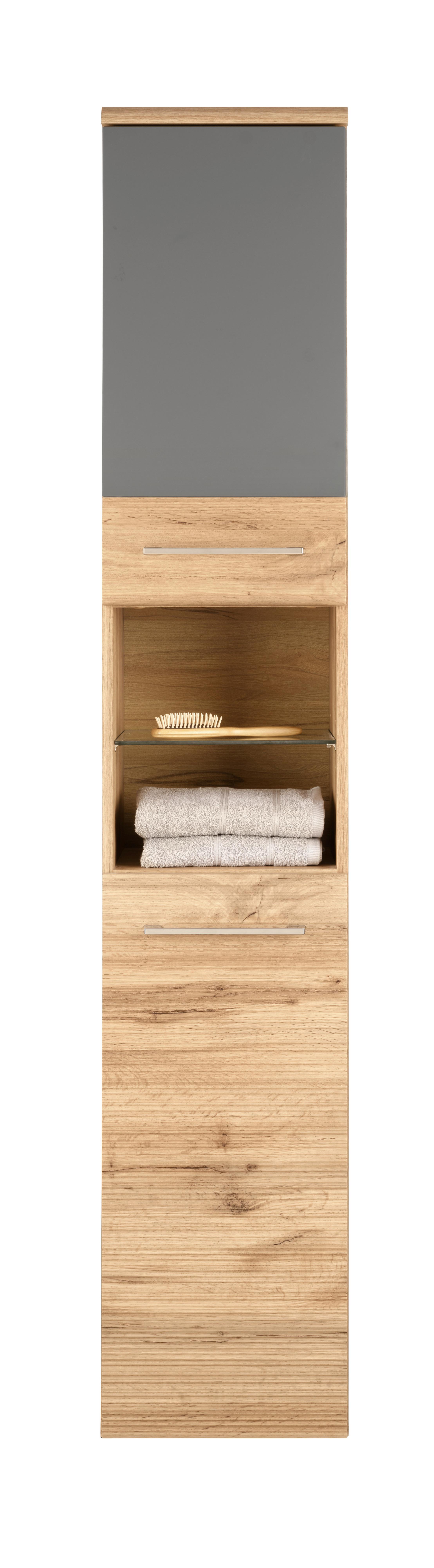 HÖGSKÅP FLOAT -EXKLUSIV- - kromfärg/antracit, Modern, metall/trämaterial (35/194/33cm) - Premium Living