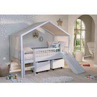 Hausbett FORREST Weiß ca.90x200cm Rutsche, Bettladen - Weiß, MODERN, Holz (90/200cm) - Vipack