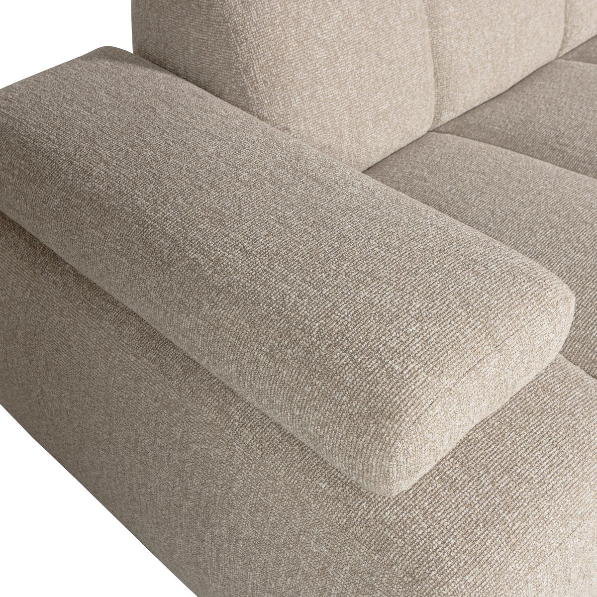 Ecksofa Mojo Beige S: 284x160 cm - Beige/Schwarz, Design, Kunststoff/Textil (284/160cm) - Livetastic