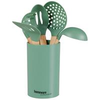 ZESTAW PRZYBORÓW KUCHENNYCH AE-C269BA1303 - kolor naturalny/ciemnozielony, Basics, tworzywo sztuczne/drewno - Homeware Profession.