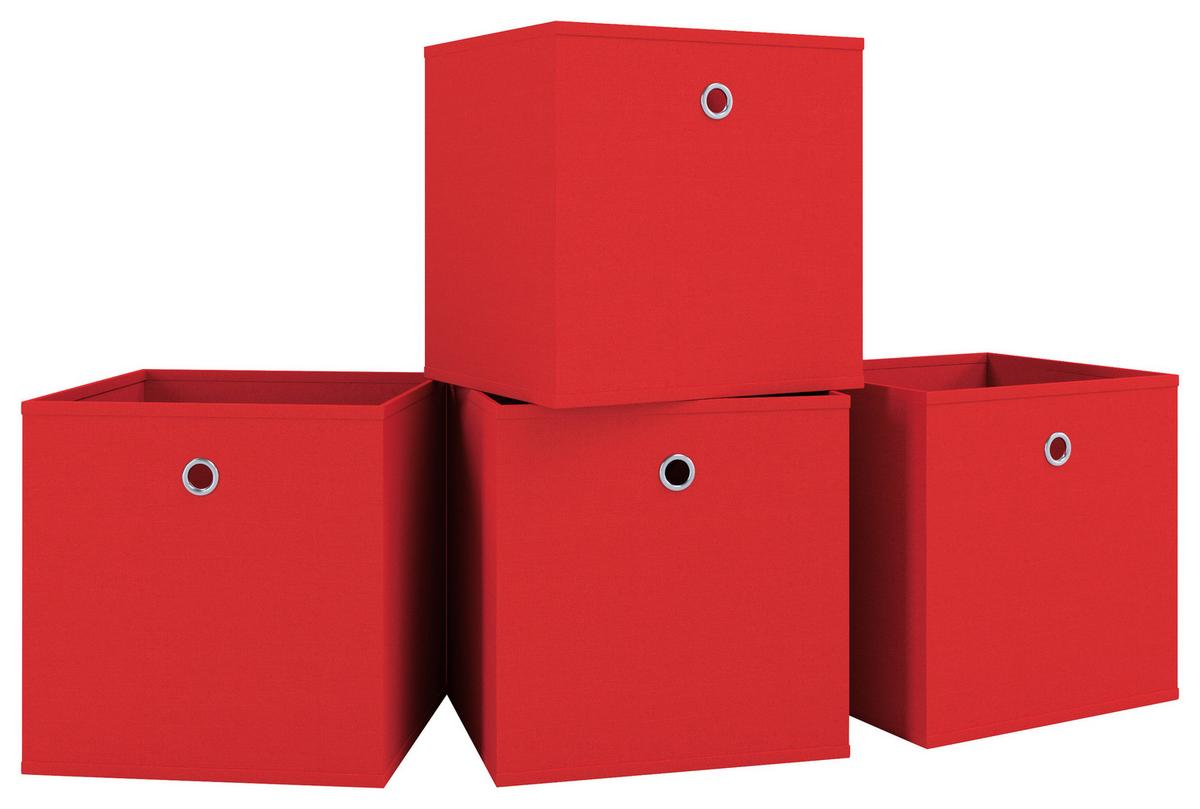 FALTBOX 4ER-BOXAS - Rot, Basics, Kunststoff (27/28/27cm) - MID.YOU