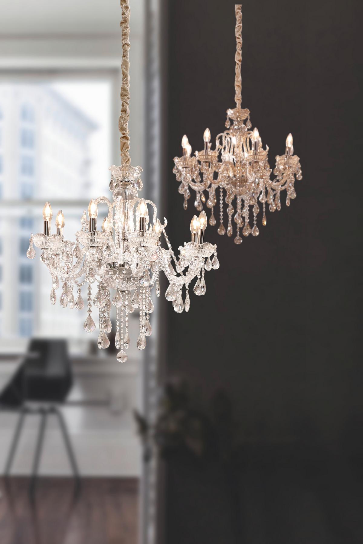 KRYSZTAŁOWA LAMPA WISZĄCA 3081-97 GRACIA - szampanowy, Lifestyle, tworzywo sztuczne/metal (71/180cm) - Paul Neuhaus