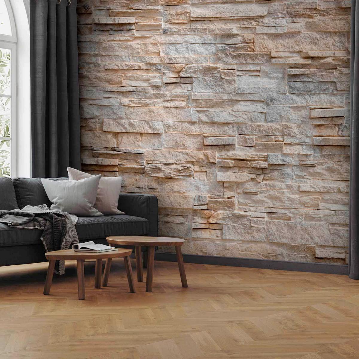 Fototapeta Stone Virtuosity, 250x175cm - bež/svetlo siva, Trendi, tekstil (250/175cm) - artgeist