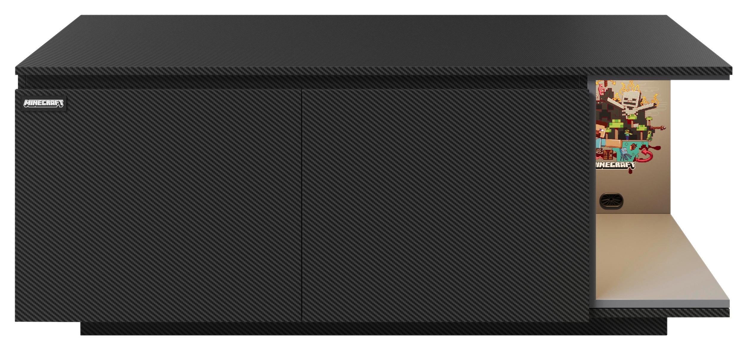 Lowboard Minecraft ca. 125x50x39 cm Schwarz - Schwarz, MODERN, Holzwerkstoff (125/50/39cm) - Minecraft